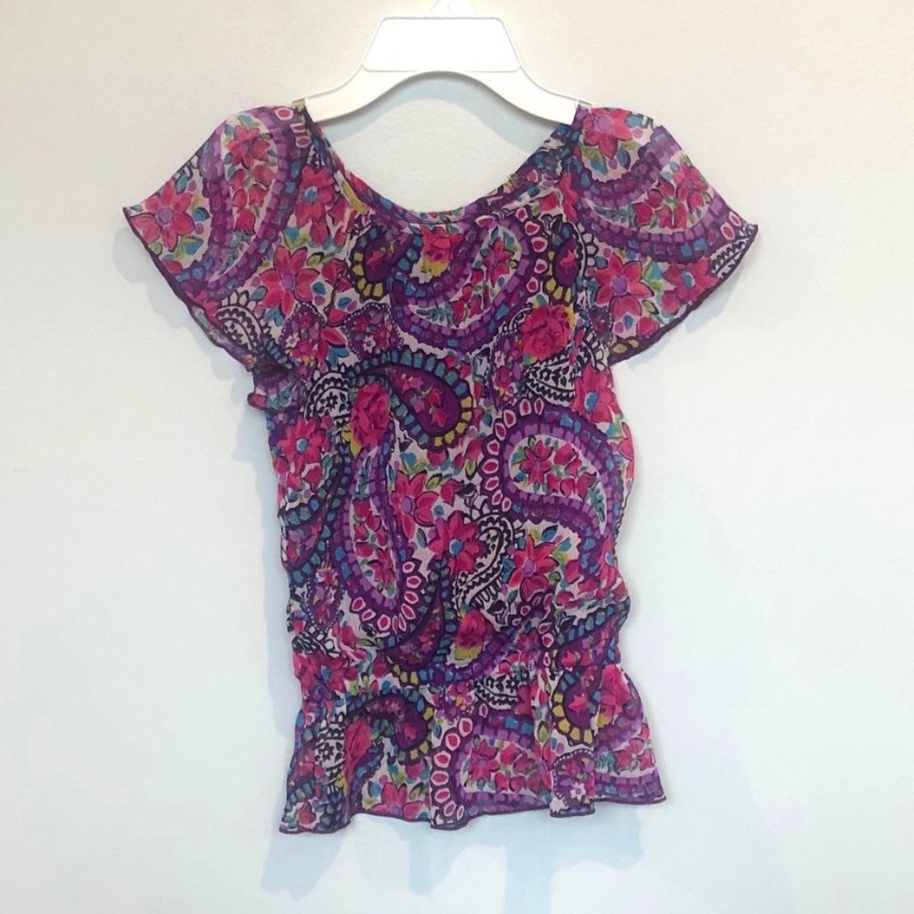 1989 Place Purple Floral Top